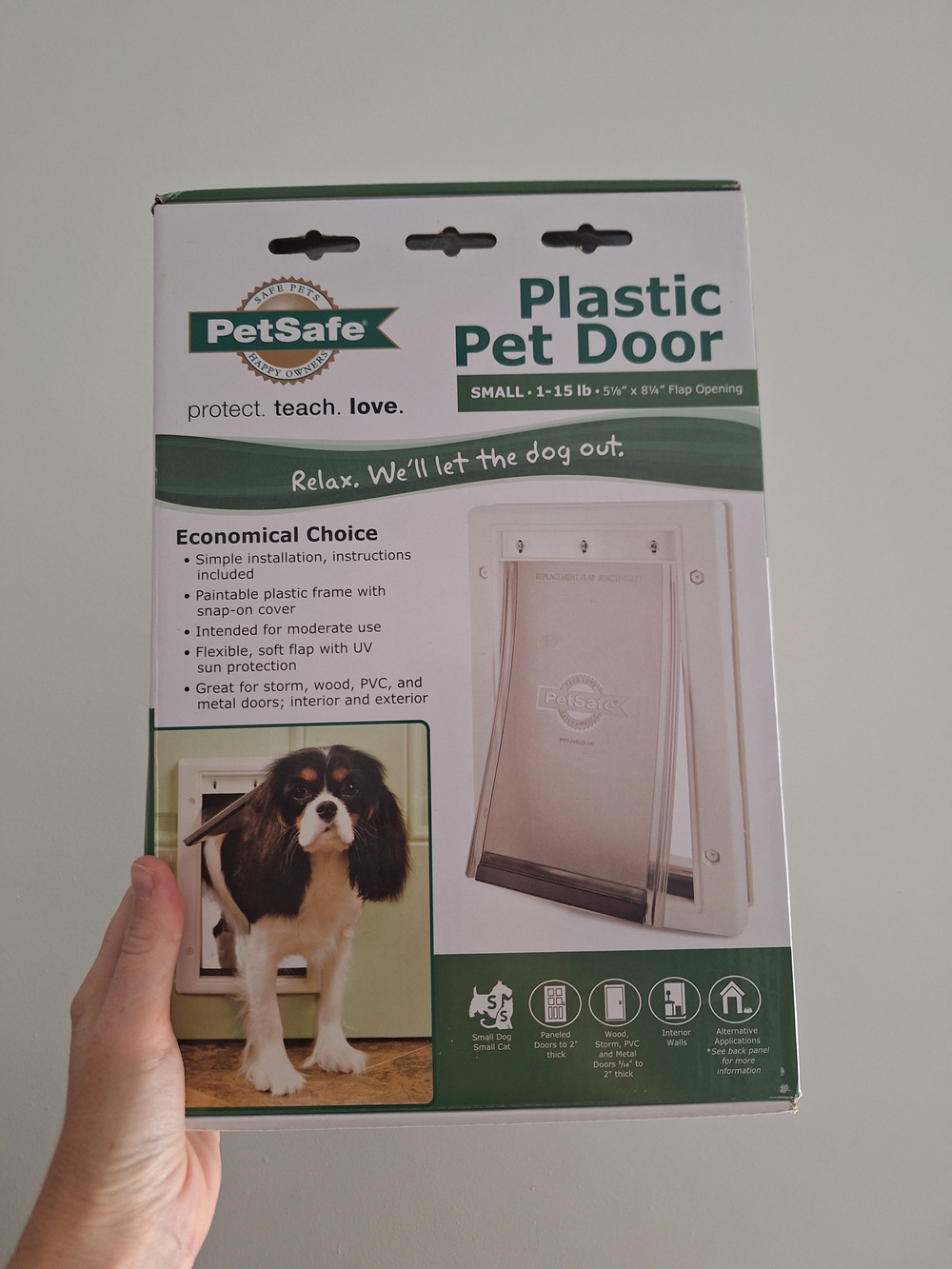 PetSafe Plastic Pet Door - White For Small 1-15lb Dogs